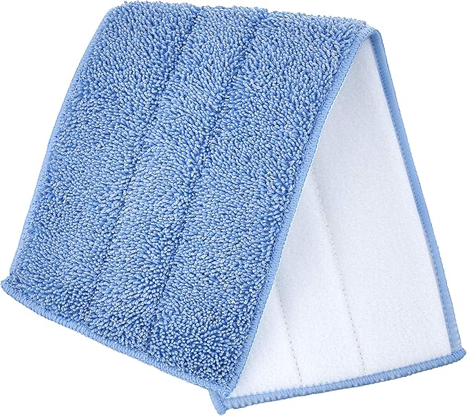 Superio Microfiber Mop Replacement Head, 16 inch Damp Mop Pad Refill for Miracle Mop Dusting and Spray Mop, attaches to Velcro mop(Blue, 2-Pack)