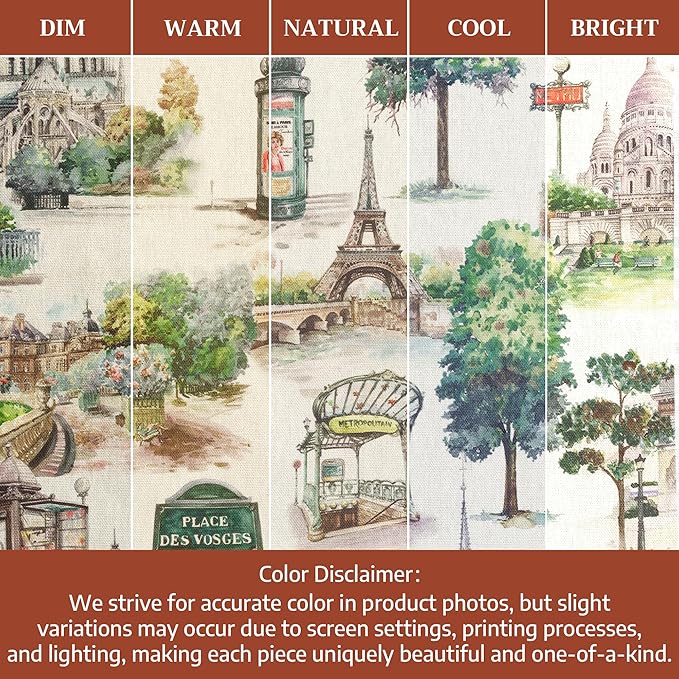 Maison d' Hermine 100% Cotton Cloth Napkins Set of 4 Everyday Reusable Square Napkins Cloth Washable Dinner Party Wedding Restaurant Hotel Kitchen Spring Summer (Paris Voyage, 18" x 18")