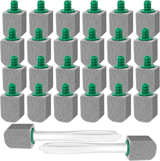 24 PCS Long Handle Pumice Stone with Cleaner Toilet Pumice Stone for Toilet Bowl Cleaning, Powerfully Away Limescale Stain,Hard Water Ring, Cleaning Block for Pool Bathtubs Sink Gril (24)