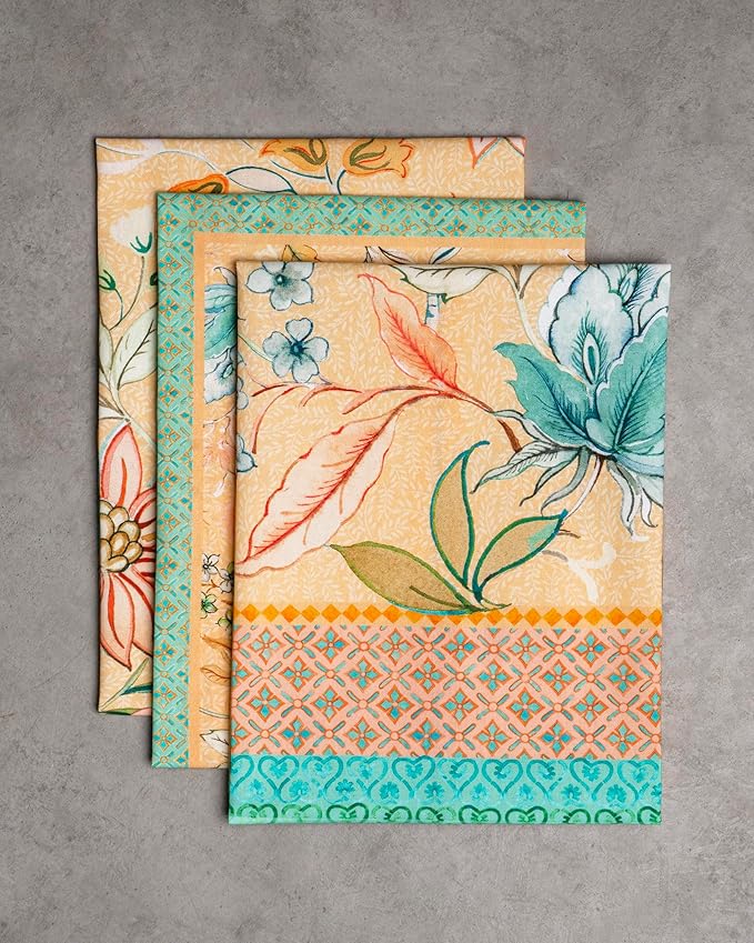 Maison d' Hermine Kitchen Towels Set of 3 100% Cotton 27.50" x 20" Reusable Cloth Tea Dish Towels Absorbent with Hanging Loop for Kitchen Farmhouse Hotel Spring Summer - Luxury Loft - Peach