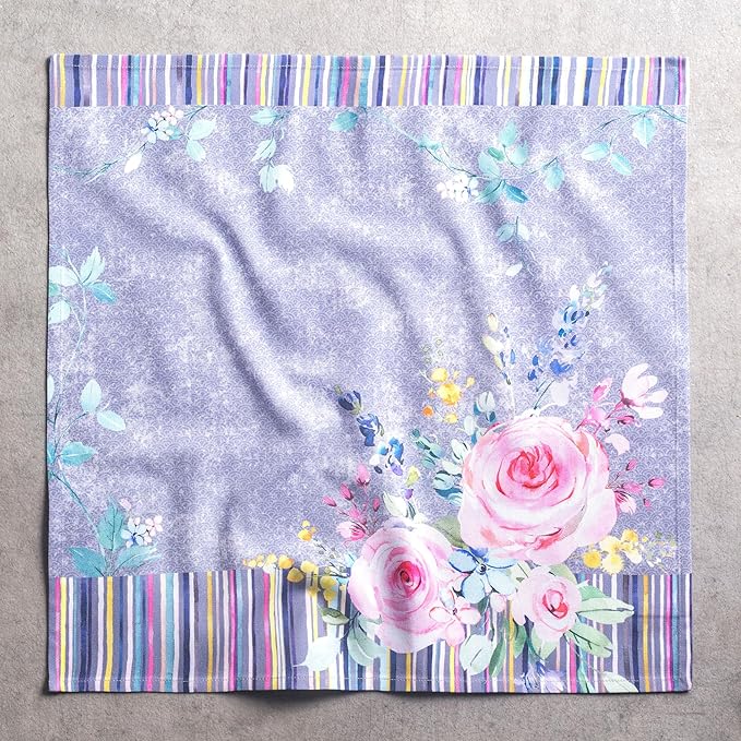 Maison d' Hermine 100% Cotton Cloth Napkins Set of 4 Everyday Reusable Square Napkins Cloth Washable Dinner Party Wedding Restaurant Hotel Kitchen Spring Summer (Sweet Rose Lavender - Lush, 20" x 20")