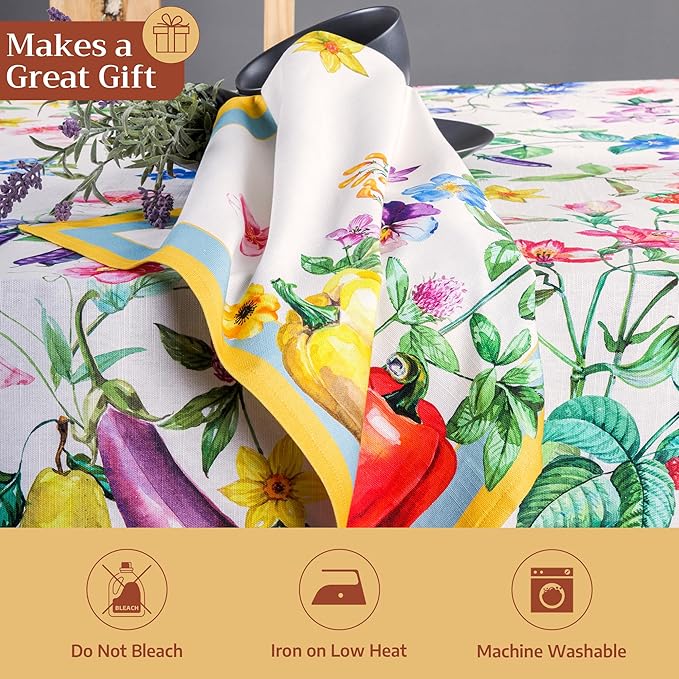 Maison d' Hermine 100% Cotton Cloth Napkins Set of 4 Everyday Reusable Square Napkins Cloth Washable Dinner Party Wedding Restaurant Hotel Kitchen Spring Summer (Giverny, 20" x 20")
