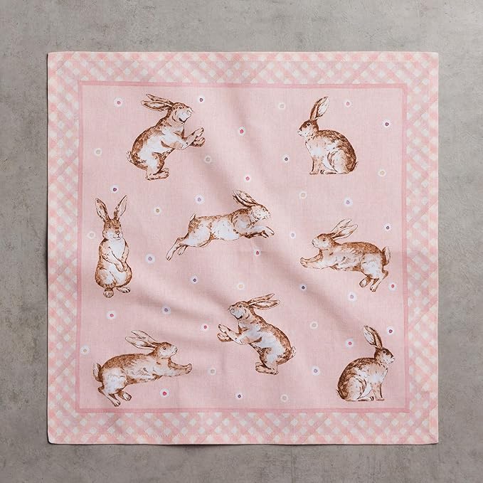 Maison d' Hermine 100% Cotton Cloth Napkins Set of 4 Everyday Reusable Square Napkins Cloth Washable Dinner Party Wedding Restaurant Hotel Kitchen Spring Summer (Easter, 18" x 18")