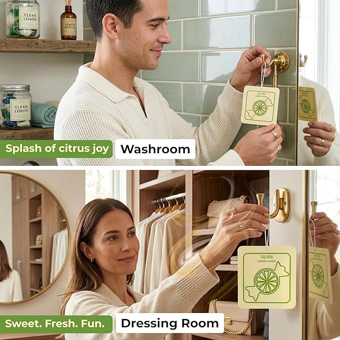 Lemon Candy - Room Deodorizer Gel Odor Eliminator For Home - Pack Of 3 - Bathroom Air Freshener Odor Absorber - Closet Deodorizer - Non Plug In Strong Scent For Kitchen Trash Basement Shoe Rack