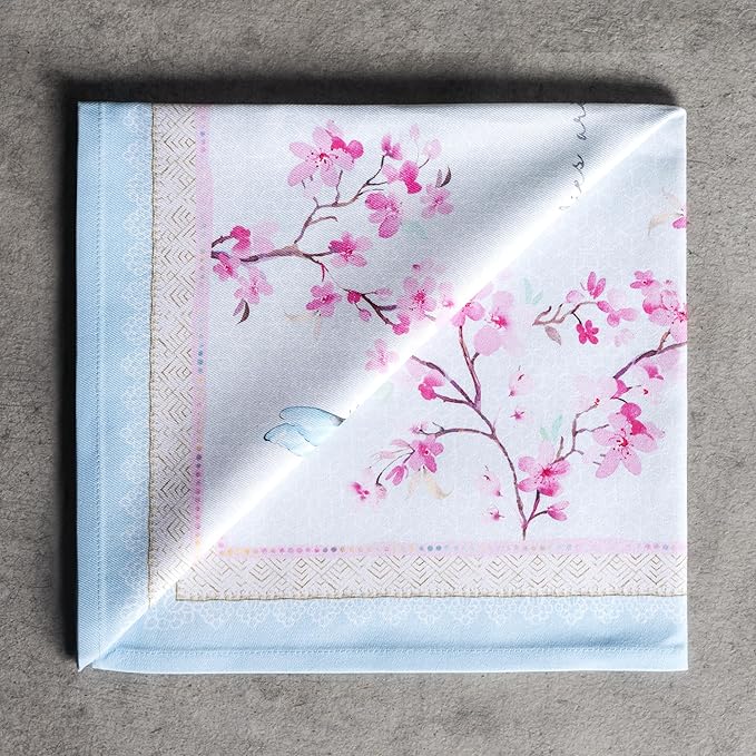 Maison d' Hermine 100% Cotton Cloth Napkins Set of 4 Everyday Reusable Square Napkins Cloth Washable Dinner Party Wedding Restaurant Hotel Kitchen Spring Summer (Blossoms in Spring, 20" x 20")