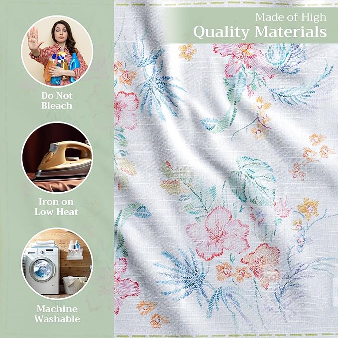 Maison d' Hermine 100% Cotton Cloth Napkins Set of 4 Everyday Reusable Square Napkins Cloth Washable Dinner Party Wedding Restaurant Hotel Kitchen Spring Summer (Paradise Island, 20" x 20")