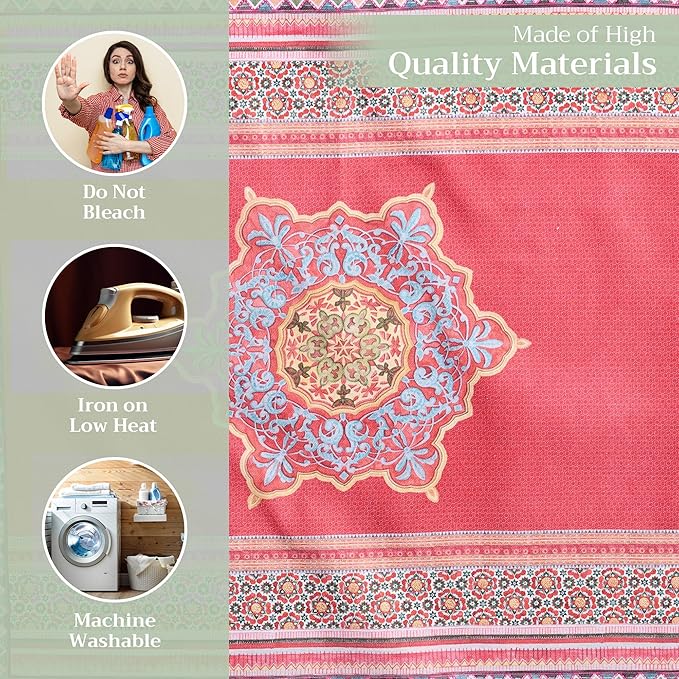 Maison d' Hermine Cloth Napkins Set of 4 100% Cotton for Thanksgiving Christmas Decorations Everyday Reusable Square Fall Napkins Cloth Washable Dinner Party (Ispahan, 20"x20")