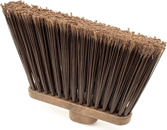 SPARTA Plastic Broom Head, Angled, Flagged for Small Debris Indoor, Outdoor, Home, Restaurant, Lobby, Office, 12 Inches, Brown, (Pack of 12)