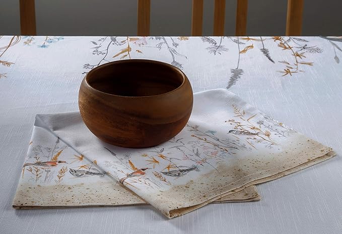Maison d' Hermine 100% Cotton Cloth Napkins Set of 4 Everyday Reusable Square Napkins Cloth Washable Dinner Party Wedding Restaurant Hotel Kitchen Spring Summer (Meadow Florals - Beige, 20" x 20")