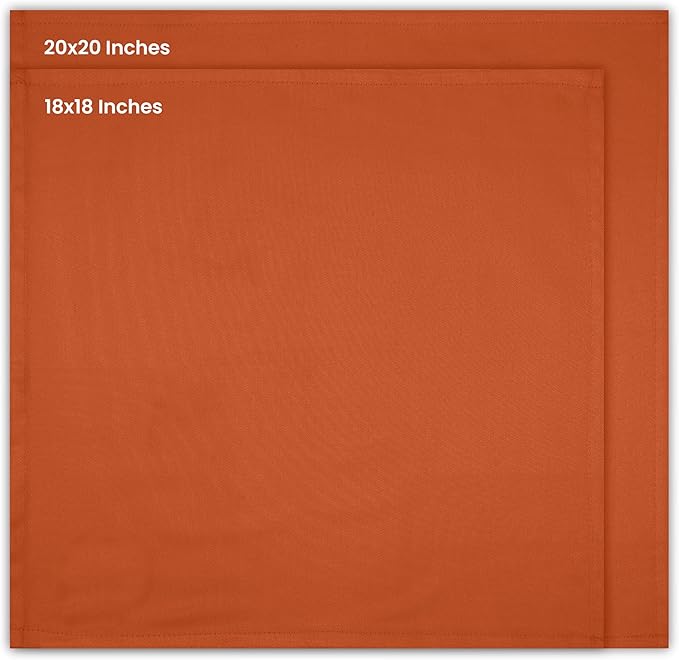 Utopia Kitchen Orange Cloth Napkins [12 Pack, 18x18 Inch] Absorbent Cotton Blend Washable and Reusable for Halloween, Thanksgiving, Dinner, Restaurant, Lunch, Wedding and Hotel