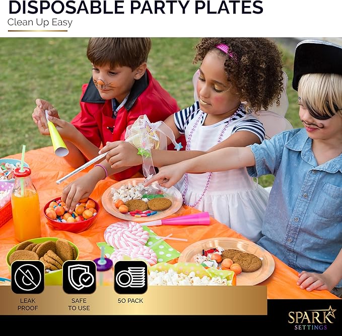 Amcrate Clear Disposable Plastic Dinner Plates, 10.4 Inches, Strong and Sturdy for Party, Holiday, Picnic, or Travel, Pack of 50