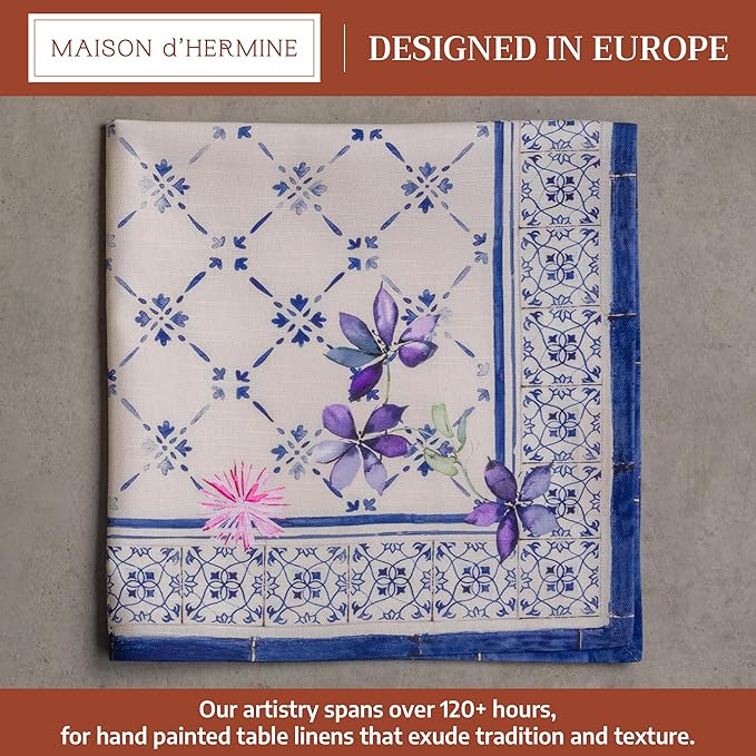 Maison d' Hermine 100% Cotton Cloth Napkins Set of 4 Everyday Reusable Square Napkins Cloth Washable Dinner Party Wedding Restaurant Hotel Kitchen Spring Summer (Faience, 20" x 20")
