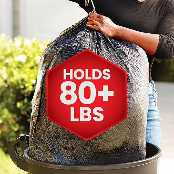 Glad Large 30 Gallon Trash Bags,Unscented Heavy Duty Garbage Bags,Forceflex with Drawstring,(Packaging May Vary), 50 Count (Pack of 150)