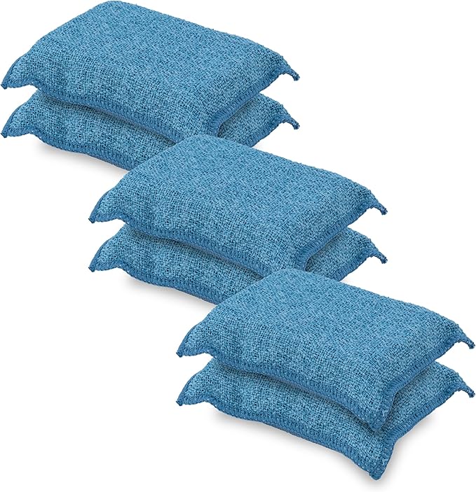 Miracle Microfiber Scrubbing Sponge, Blue Extra Scrubbing Power Sponge for Kitchen, Sink, Pot, Pan and Dish Washing, Super Absorbent and Rapid Drying 6-Pack