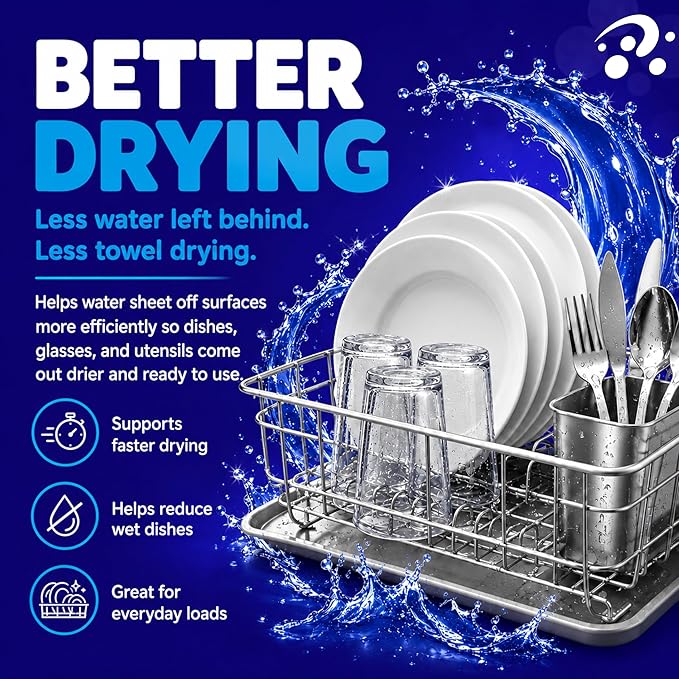 Oh Yuk Dishwasher Rinse Aid Liquid, Dishwasher Drying Agent for Spot-Free Shine, Liquid Rinse Aid for Dishes, Glasses & Silverware, Helps Reduce Water Spots & Improve Drying, Citrus Scent