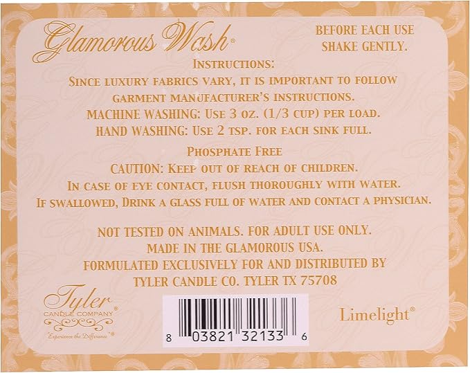 Tyler Candle Company Limelight Glamorous Wash Fine Laundry Detergent 32oz 907g