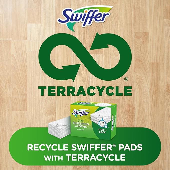 Swiffer Sweep + Mop,Dry Pads Refill,Floor Cleaner for Dirt,Dust,Hair,Cleaning Cloths for Mopping Home,Bathroom,Kitchen,Dust Mop,Floor Duster,Unscented,52ct,(Pack of 3)
