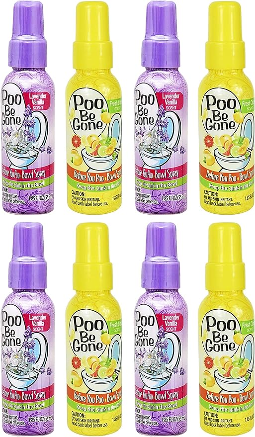 Set of 8 Stinky Bowl Spray 1.85oz - Before You Go Toilet Bathroom Deodorizer - Features Fresh Citrus Scent and Lavender Scent!
