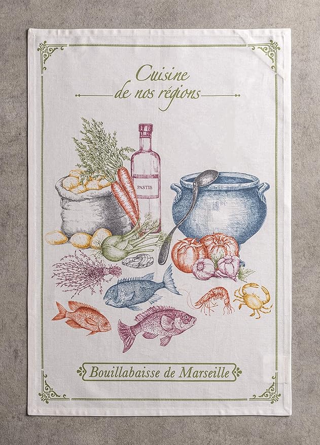 Maison d' Hermine Kitchen Towels Set of 3 100% Cotton 27.50" x 20" Reusable Cloth Tea Dish Towels Absorbent with Hanging Loop for Kitchen Farmhouse Hotel Spring Summer - Gastronomie