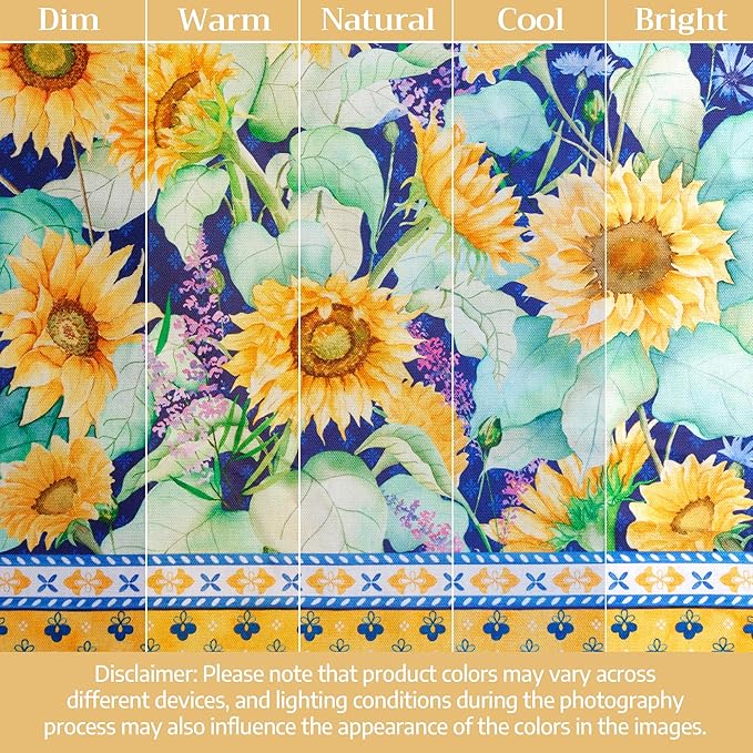 Maison d' Hermine 100% Cotton Cloth Napkins Set of 4 Everyday Reusable Square Napkins Cloth Washable Dinner Party Wedding Restaurant Hotel Kitchen Spring Summer (Sunflower Days, 18" x 18")