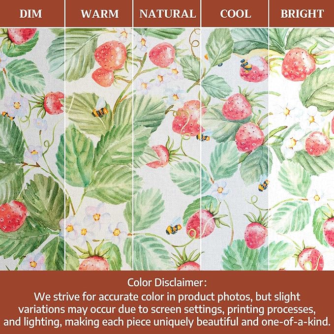 Maison d' Hermine 100% Cotton Cloth Napkins Set of 4 Everyday Reusable Square Napkins Cloth Washable Dinner Party Wedding Restaurant Hotel Kitchen Spring Summer (Strawberry Summer, 18" x 18")