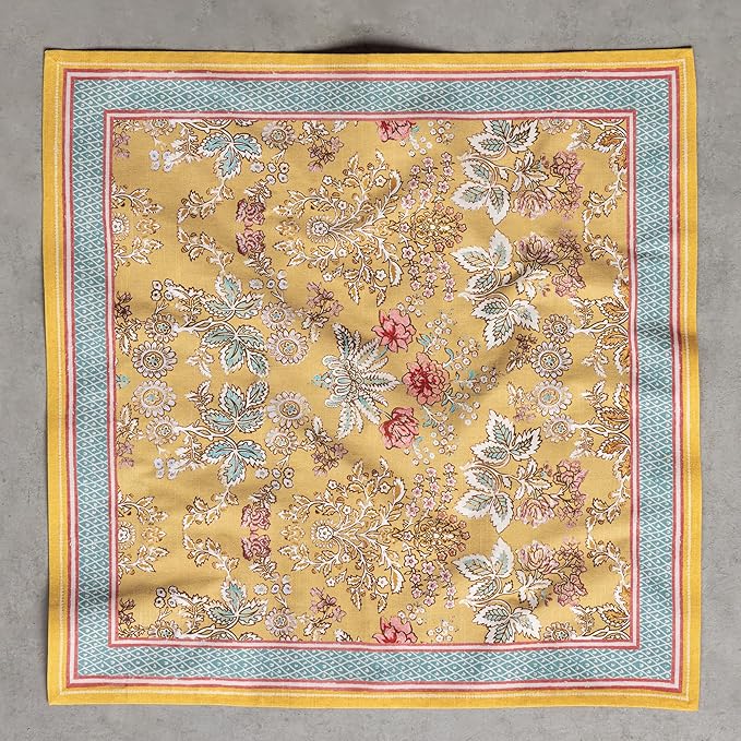 Maison d' Hermine 100% Cotton Cloth Napkins Set of 4 Everyday Reusable Square Napkins Cloth Washable Dinner Party Wedding Restaurant Hotel Kitchen Spring Summer (Marquise, 20" x 20")