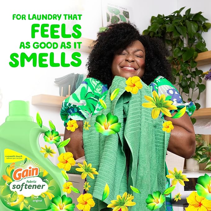 Gain Liquid Fabric Softener, Original Scent, 140 FL OZ, 190 Loads, Liquid Fabric Softener For Soft, Fresh Laundry