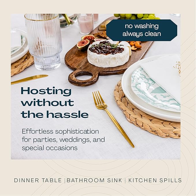 100-Pack Disposable Guest Towel Paper Napkin - 12" x 17" Disposable Cloth-Like Guest Towels - Soft And Absorbent Tissue Paper For Bathroom, Kitchen Or Event