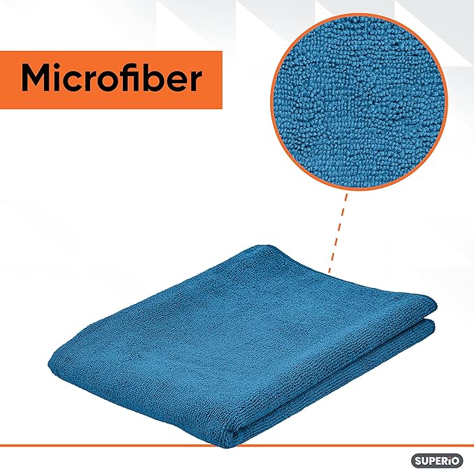 Superio Microfiber Squeegee Mopping Towel Extra Large Miracle Cloth Streak Free Floor Cloth 20x30 House, Kitchen, Bathroom, Car Multi Colored, 10 Pack