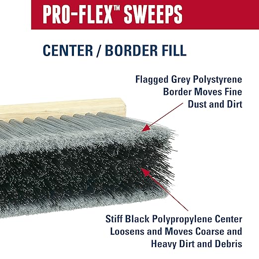 Weiler 44600 Pro-Flex 24" Block Size, Flagged Gray Polystyrene Fill, Sweep, Natural