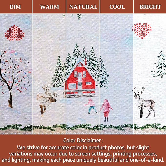 Maison d' Hermine Cloth Napkins Set of 4 100% Cotton for Thanksgiving Christmas Decorations Everyday Reusable Square Fall Napkins Cloth Washable Dinner Party (Rural Christmas, 20"x20")