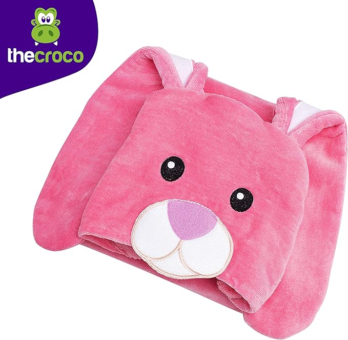 Premium Hooded Towels for Kids | Ultra Soft and Extra Large (28 x 49 inches) | 100% Cotton Kids Bath Towel with Hood | Beach Pool Towels for Ages 1-8 Boys & Girls (Pink)