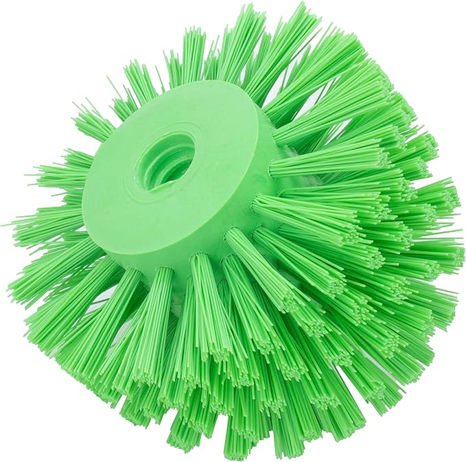 SPARTA Industrial Tank Brush Head Pipe Brush Head, Drain Brush with 3/4" Thread Hole (Handle Not Included) for Commercial Use, Plastic, 5 x 3.9 Inches, Lime
