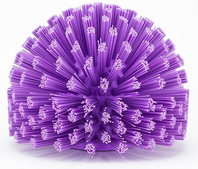SPARTA Industrial Tank Brush Head Pipe Brush Head, Drain Brush with 3/4" Thread Hole (Handle Not Included) for Commercial Use, Plastic, 5 x 3.9 Inches, Purple (Pack of 2)