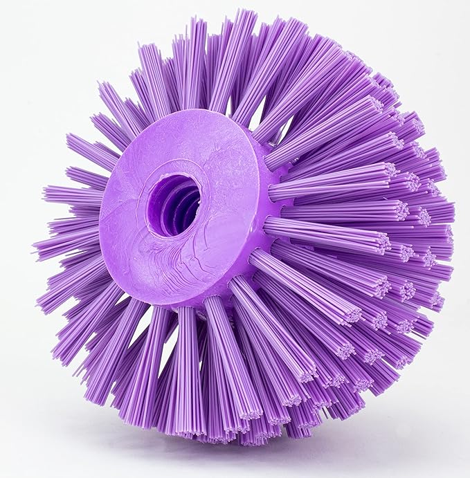 SPARTA Industrial Tank Brush Head Pipe Brush Head, Drain Brush with 3/4" Thread Hole (Handle Not Included) for Commercial Use, Plastic, 5 x 3.9 Inches, Purple - (Pack of 1)