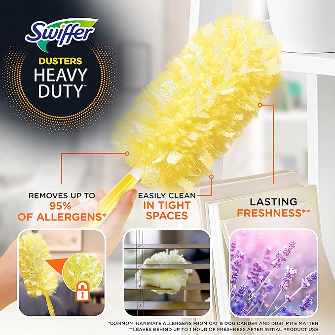 Swiffer Dusters Heavy Duty Multi-Surface Duster Refills for Cleaning, Lavender, 11 Count (Pack of 3)