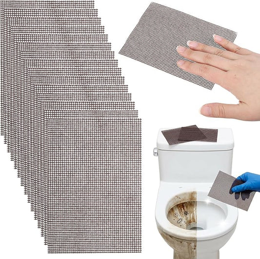 15Pcs Toilet Cleaning Screens, 5.5 x 4 Inch Hard Water Stain Remover Pads, Toilet Ring Remover Abrasive Grit Mesh, Flexible Scrubbing Screen Mesh for Bowls, Griddle Stain Calcium Deposits Carbon Rust