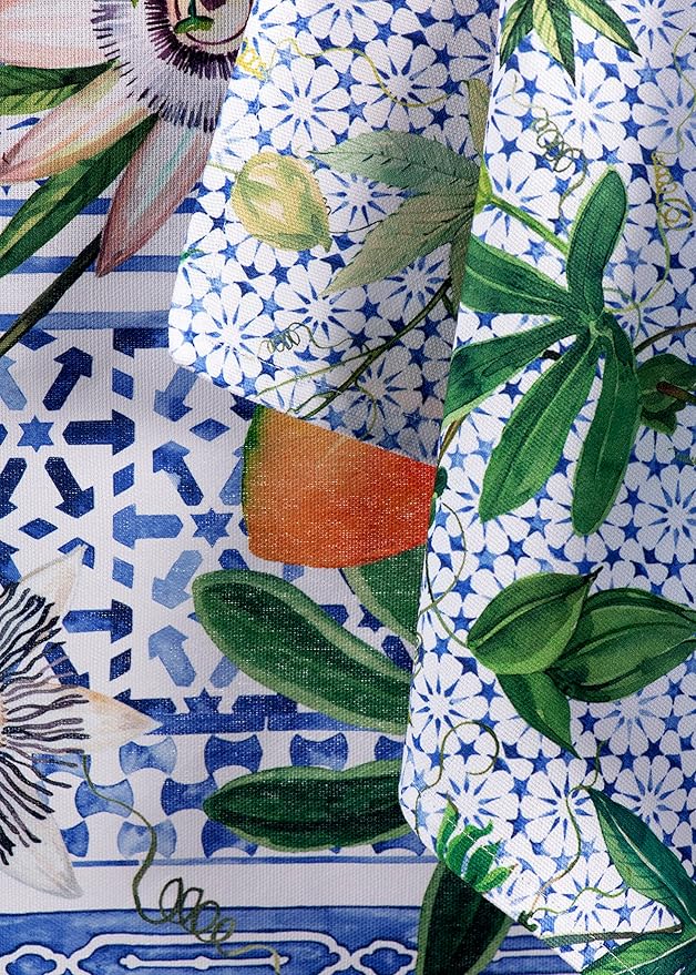 Maison d' Hermine 100% Cotton Cloth Napkins Set of 4 Everyday Reusable Square Napkins Cloth Washable Dinner Party Wedding Restaurant Hotel Kitchen Spring Summer (Passiflora, 20" x 20")