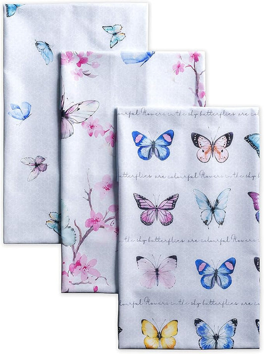 Maison d' Hermine Kitchen Towels Set of 3 100% Cotton 27.50" x 20" Reusable Cloth Tea Dish Towels Absorbent with Hanging Loop for Kitchen Farmhouse Hotel Spring Summer - Blossoms in Spring