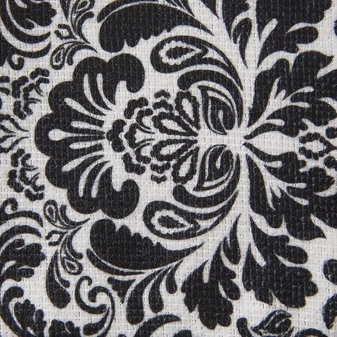 DII Cleaning Collection Multi-Purpose Microfiber, Black Damask, Dishcloth Set