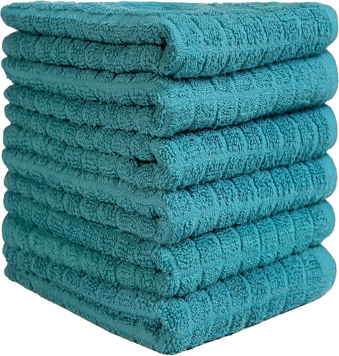 Bumble Kitchen Towels (6 Pack) | 16” x 28” | 100% Cotton Kitchen Towels | 385 GSM | Soft, Highly Absorbent & Durable Dish Towels for Kitchen | Aqua