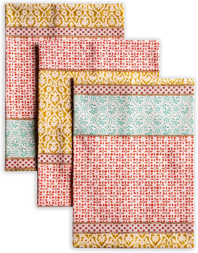 Maison d' Hermine Kitchen Towels Set of 3 100% Cotton 27.50" x 20" Reusable Cloth Tea Dish Towels Absorbent with Hanging Loop for Kitchen Farmhouse Hotel Spring Summer - Provence