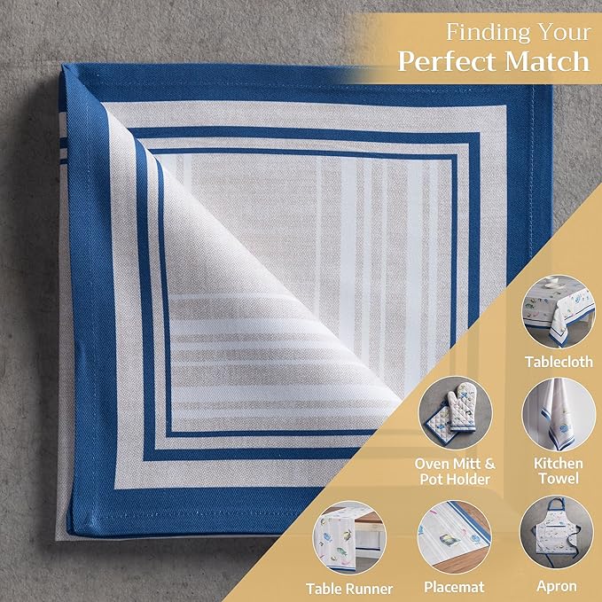 Maison d' Hermine 100% Cotton Cloth Napkins Set of 4 Everyday Reusable Square Napkins Cloth Washable Dinner Party Wedding Restaurant Hotel Kitchen Spring Summer (Poisson, 20" x 20")