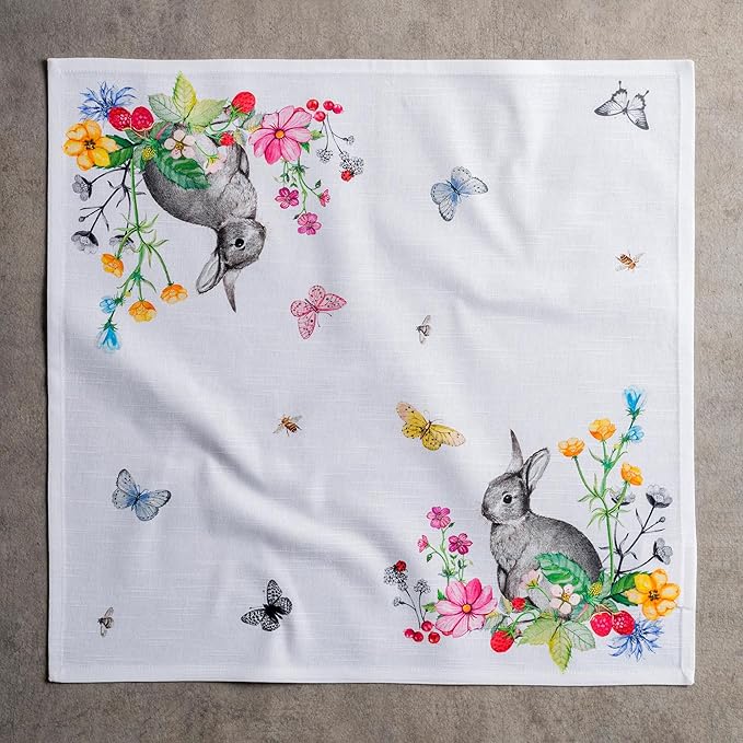Maison d' Hermine 100% Cotton Cloth Napkins Set of 4 Everyday Reusable Square Napkins Cloth Washable Dinner Party Wedding Restaurant Hotel Kitchen Spring Summer (Printemps, 20" x 20")