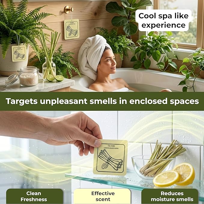 Lemongrass Aura - Room Deodorizer Gel Odor Eliminator For Home - Pack Of 3 - Bathroom Air Freshener Odor Absorber - Long Lasting Non Plug In Strong Scent For Kitchen Trash Basement Rv Closet Smell
