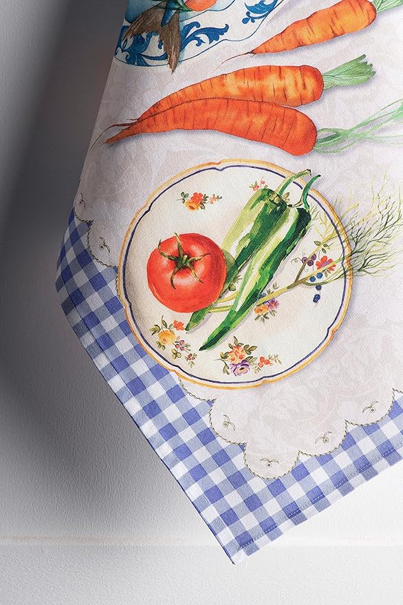 Maison d' Hermine Kitchen Towels Set of 3 100% Cotton 27.50" x 20" Reusable Cloth Tea Dish Towels Absorbent with Hanging Loop for Kitchen Farmhouse Hotel Spring Summer - Gourmand
