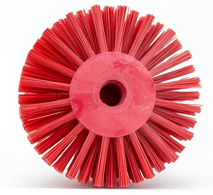 SPARTA Industrial Tank Brush Head Pipe Brush Head, Drain Brush with 3/4" Thread Hole (Handle Not Included) for Commercial Use, Plastic, 5 x 3.9 Inches, Red - (Pack of 1)
