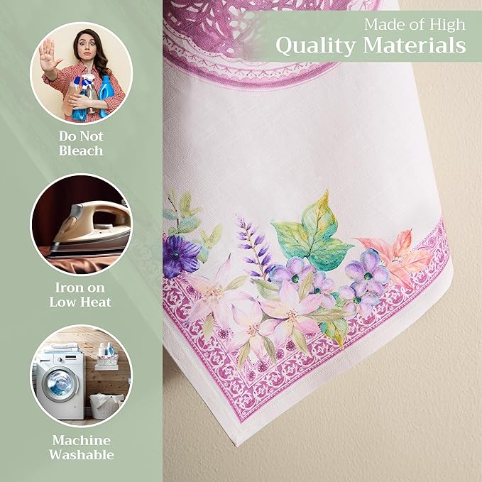 Maison d' Hermine Kitchen Towels Set of 3 100% Cotton 27.50" x 20" Reusable Cloth Tea Dish Towels Absorbent with Hanging Loop for Kitchen Farmhouse Hotel Spring Summer - Chardon