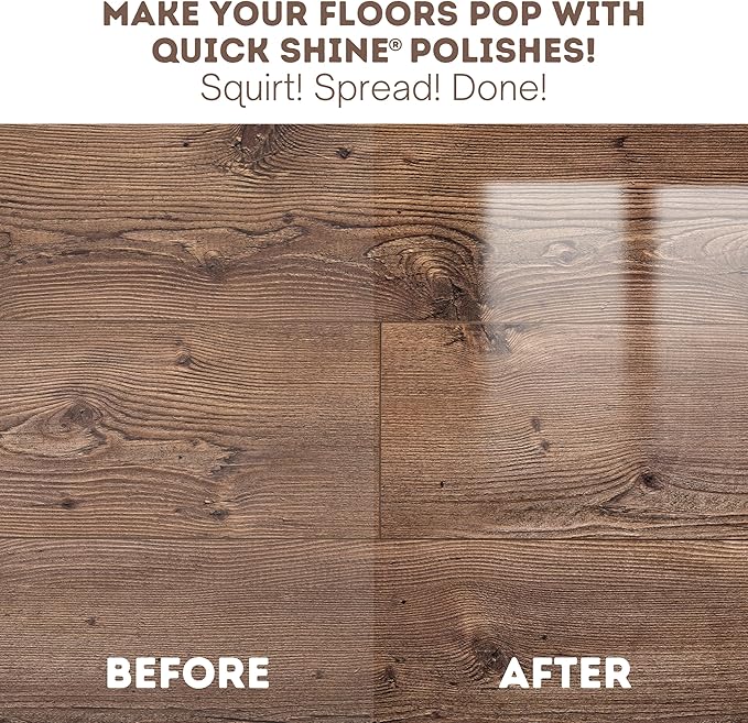 Quick Shine Ultimate Gold Clean + Polish Mop Kit, 10 Pc Set w/Interchangeable Attachments | Floor Luster Included | 2-in-1 Pro Cleaning w/ Microfiber Pads for Hardwood Floors | No Batteries Needed