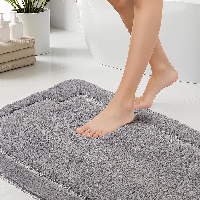 Bath Rugs Set 3 Pieces Bathroom Mat Soft Absorbent Plush Shaggy Soft Floor Non Slip Shower Bath Tub Machine Washable